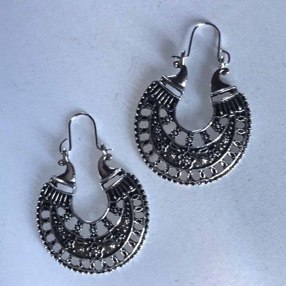New! Bohemian Silver Drop Earrings - Picture 8 of 14